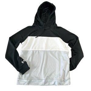 Under Armour Black Colorblock Logo Long Sleeve Pullover Hoodie Size S